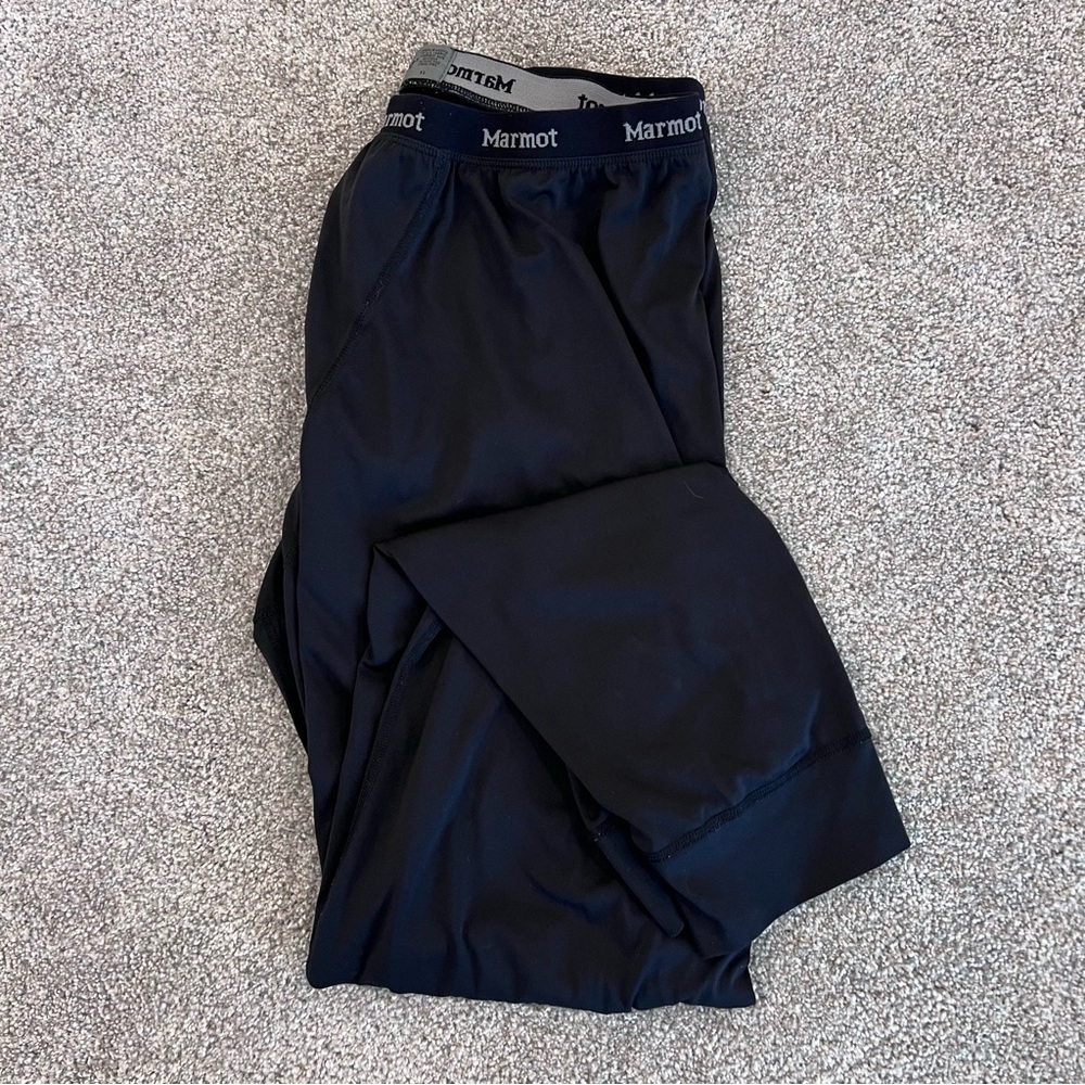 Marmot BaseLayer Tights Pants Men Size XL Black Ski Snowboarding Polyester,